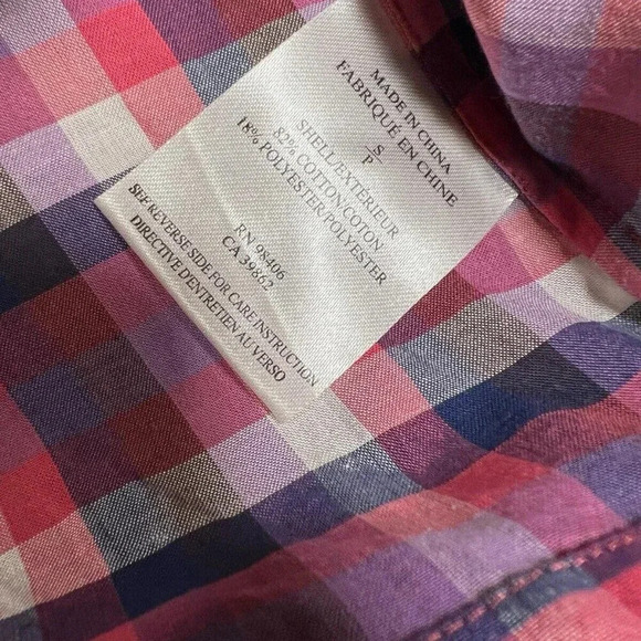 Theory Tressia Sleeveless Tank Top Pink Navy Plaid Check Side Zip Size Small - Picture 3 of 6